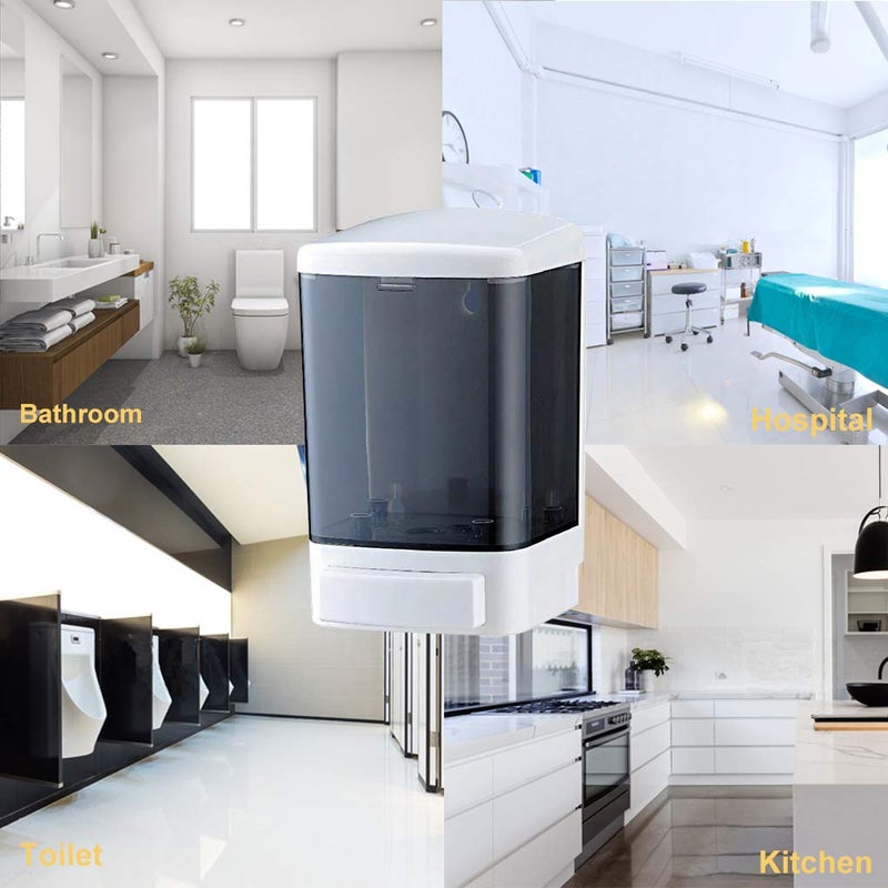 Evhome Manual Soap Dispenser Kitchen Bathroom Wall Mounted Commercial for Liquid Containers Shampoo Gel Chamber Plastic - (33.8 oz) 1000ml - Image 5