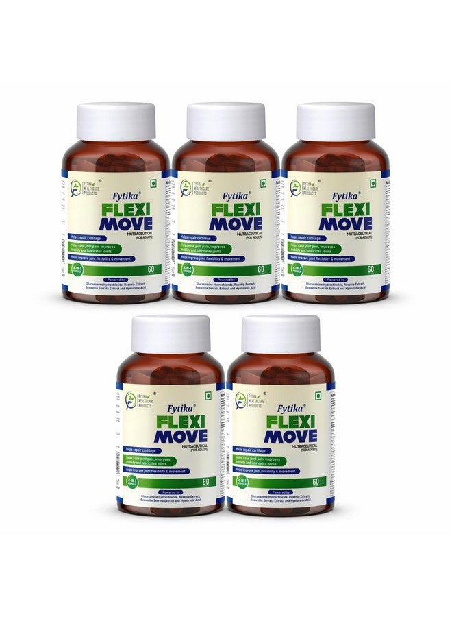 FYTIKA فيتيكا فليكسى موف - مكمل دعم المفاصل، جلوكوزامين، وردة الورد، بوسويليا سيراتا، يدعم صحة العظام والمفاصل والغضاريف، للرجال والنساء - 300 قرص (عبوة من 5)  - Image 1