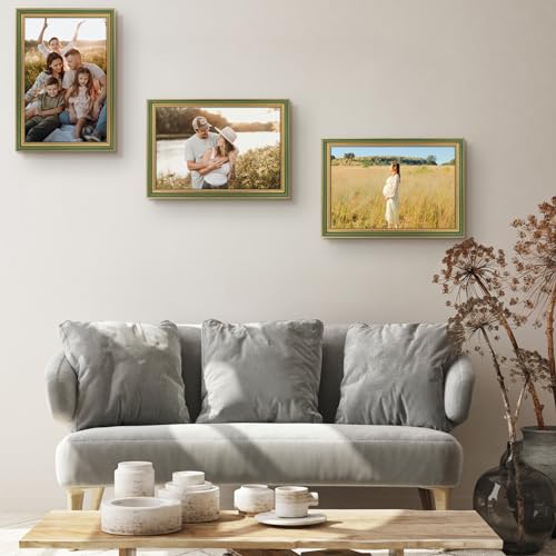 Space Art Deco,12x18 Picture Frame with Real Glass,Ornate 12 x 18 Photo Frame,Wall Display(Green Gold) - Image 4