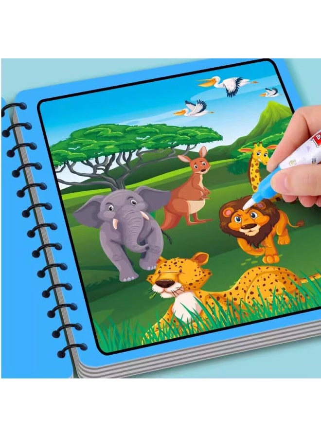 Cookss Magic Water Drawing Book, Reusable Doodle Water Pen, Magic Coloring Dinosaur, Children's Toy For Boys And Girls, 6 Books - Image 3