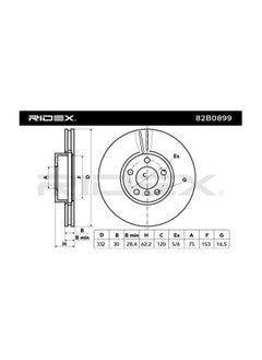ريديكس RIDEX - مجموعة أقراص الفرامل (الأمامية) لسيارات BMW - 34116868939/ 34116886478/ 34116793245/ 34116771985  - Image 3