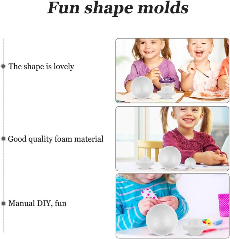 كلاراكو 40 قطعة من مجموعات النظام الشمسي اصنع نموذج كوكبك الخاص، كرات رغوية بيضاء، مجموعات بناء وتلوين لمشاريع العلوم - Image 4