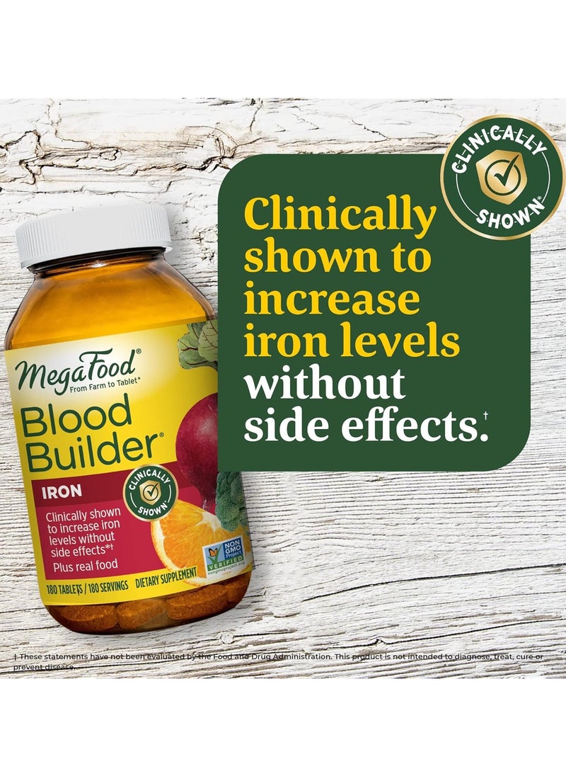 MegaFood Iron Supplement Clinically Shown To Increase Iron Levels Without Side Effects - Dietary Supplement 180 Tablets / 180 Servings  - Image 5