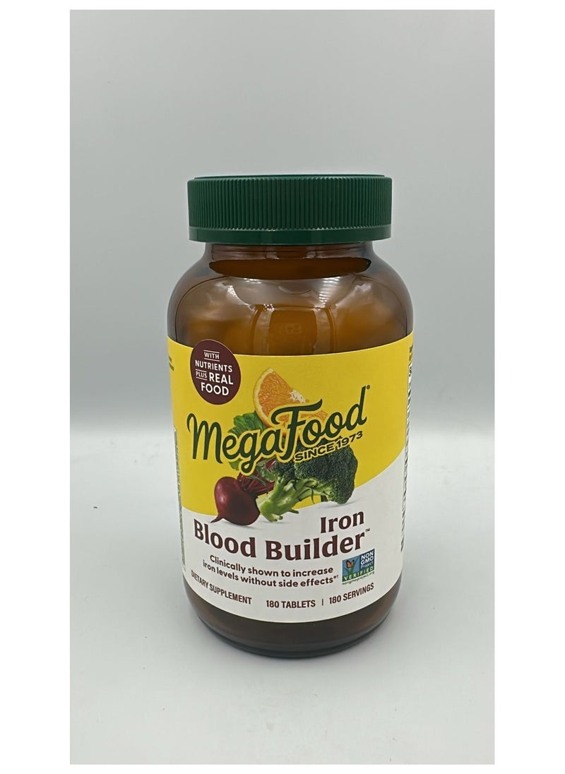 MegaFood Iron Supplement Clinically Shown To Increase Iron Levels Without Side Effects - Dietary Supplement 180 Tablets / 180 Servings  - Image 1