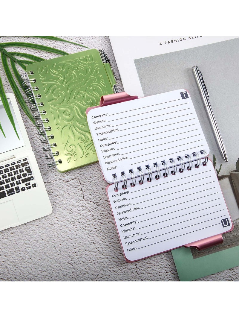 Excefore - Portable Password Book Password Organizer, Notebook Elegant Mandala Pattern Password Book Keeper with Pen, Spiral Bound Notebook for Password Information (Blue + Rose Red) - Image 1
