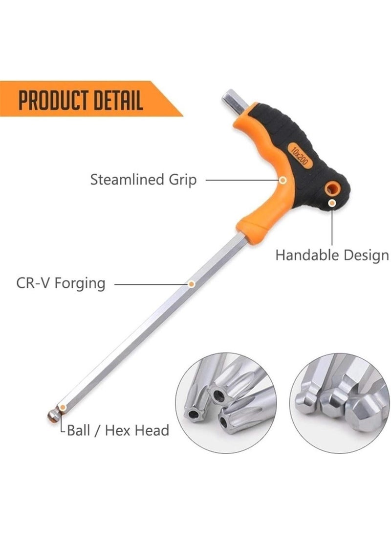GGOOT Hardware Tool 8Pcs Hex Wrench T-Handle Ball Head Allen Key Set Universal Screwdriver Spanner Double-End Bike Motorcycle Repair Tools (Color : Ball head)  - Image 5