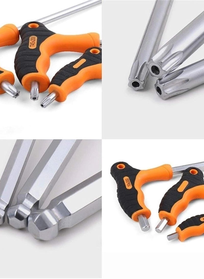 GGOOT Hardware Tool 8Pcs Hex Wrench T-Handle Ball Head Allen Key Set Universal Screwdriver Spanner Double-End Bike Motorcycle Repair Tools (Color : Ball head)  - Image 3