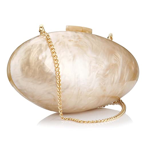 Gets Acrylic Purses and Handbags for Women Shell Shape Clutch Shoulder Crossbody Bag with Chain Elegant for Banquet Evening Wedding Party - Image 1