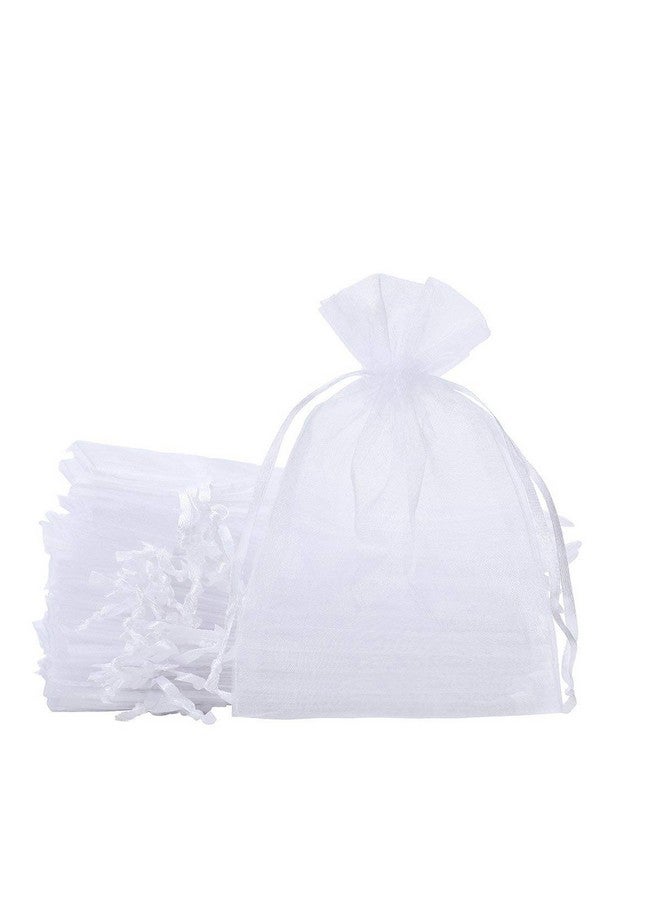 SumDirect White Sheer Organza Bags - 100Pcs 6x9 inches Organza Gift Bags with Drawstring, Organza Jewelry Pouches for Wedding Party Christmas Favor - Image 1