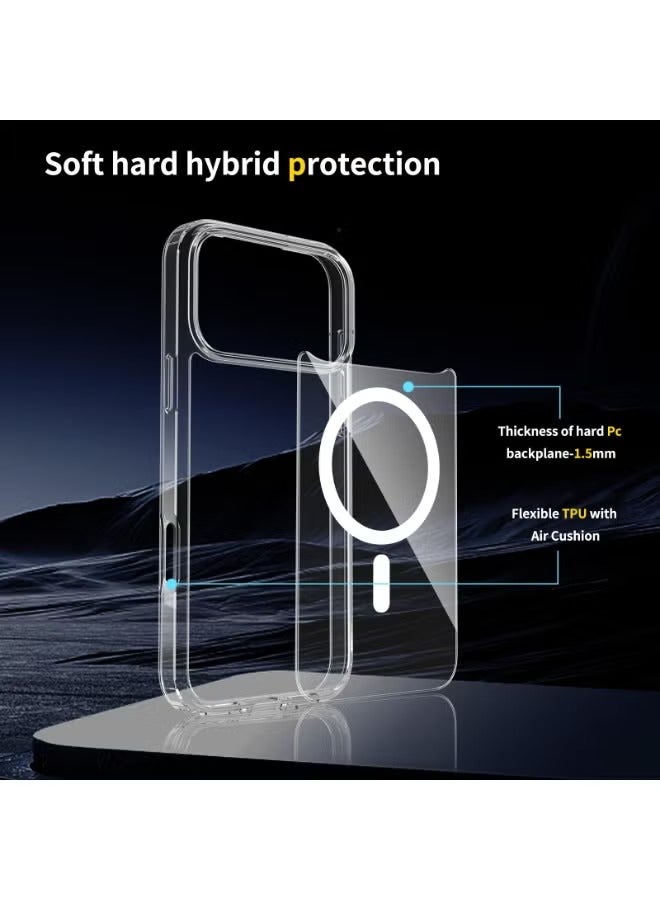 رويالباكل حافظة iPhone 17 Pro Max المغناطيسية الشفافة - غطاء شفاف مقاوم للصدمات بحواف قوية، تصميم نحيف وحماية متينة. - Image 4