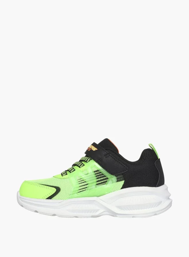SKECHERS Boys' Logo Detail Light-Up Sneakers with Hook and Loop Closure - PRISMATRONS
