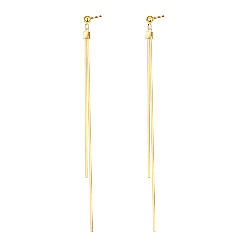 OLARCU Long Gold Dainty Dangle drop Minimalist Tassel Earrings for Women (Gold) - Image 1