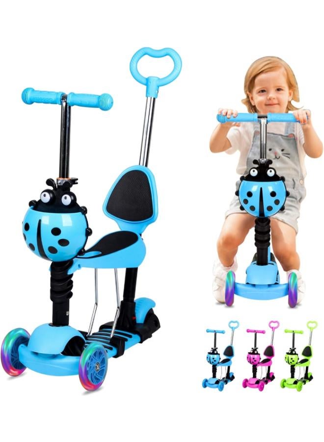 5 in 1 Flashing LED Kids Tricycle with Adjustable & Removable Handlebar - Image 1