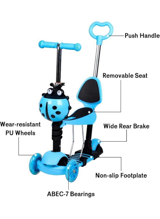 5 in 1 Flashing LED Kids Tricycle with Adjustable & Removable Handlebar - Image 4