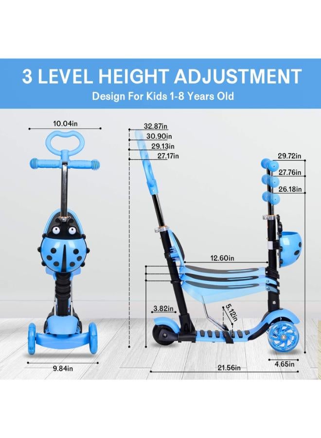 5 in 1 Flashing LED Kids Tricycle with Adjustable & Removable Handlebar - Image 3
