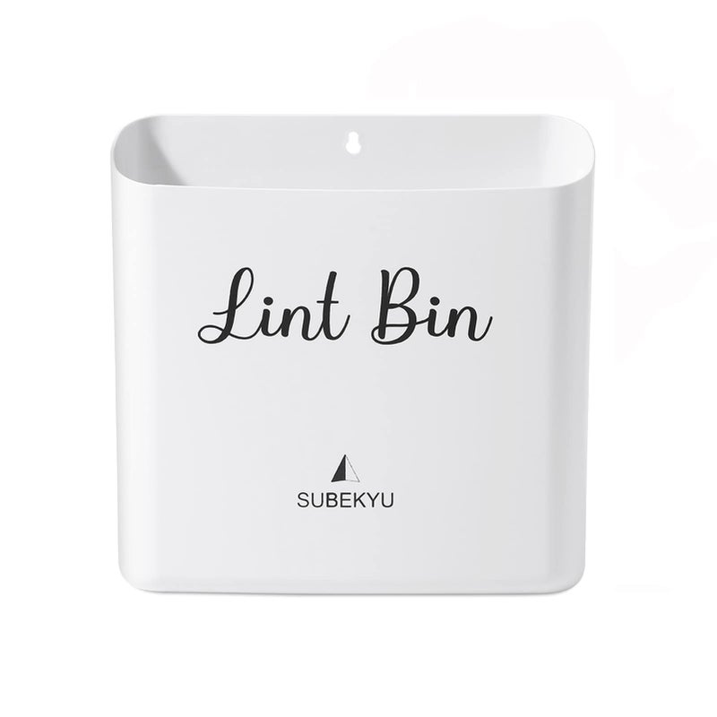SUBEKYU Magnetic Lint Bin for Laundry Room Small Waste Bin or Laundry Storage Container for Hanging on DryerWasherWall 085 Gallon White