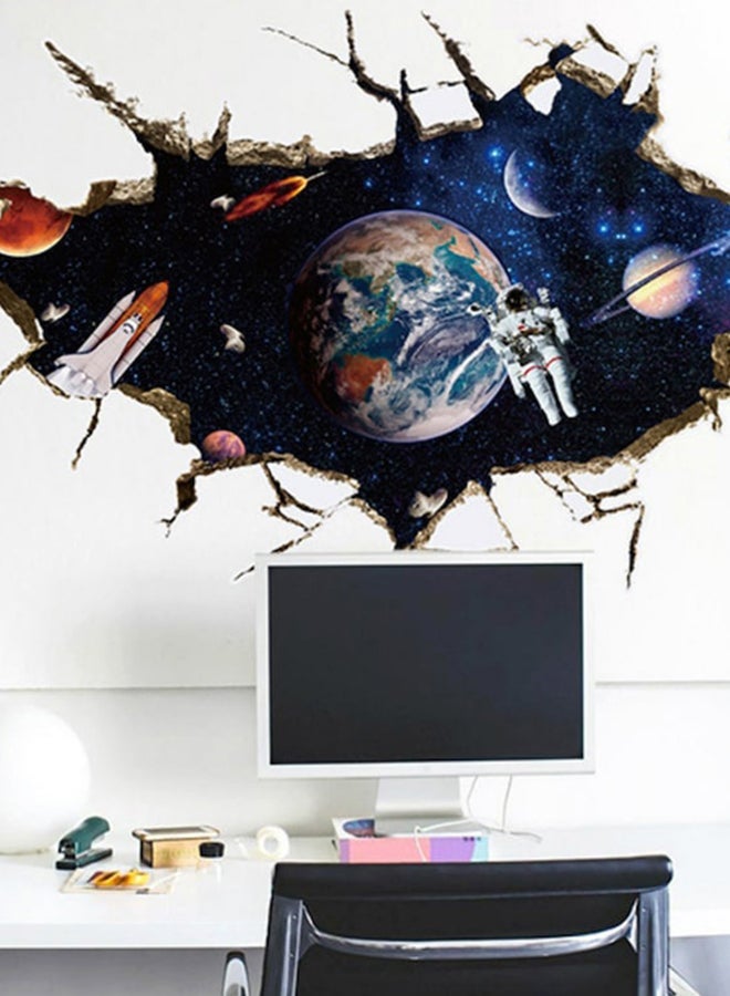 بيوينتي ملصق جداري قابل للإزالة بتصميم ثلاثي الأبعاد لرائد فضاء متعدد الألوان 60 x 90سم - Image 2