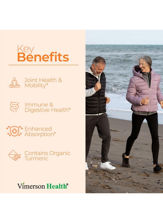 Vimerson Health Turmeric Supplement - Turmeric Curcumin Supplement with 1200mg Organic Tumeric Root & Bioperine for Joint Support. 95% Curcuminoids. Premium Tumeric Curcumin with Black Pepper. Non-GMO. Vegan. 60 Caps - Image 2