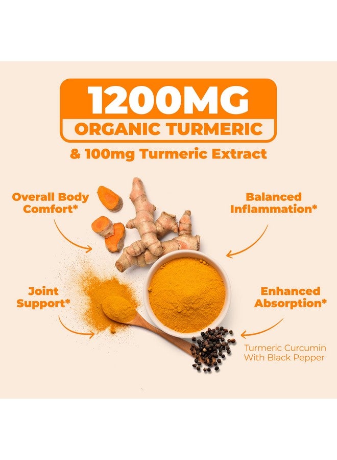 Vimerson Health Turmeric Supplement - Turmeric Curcumin Supplement with 1200mg Organic Tumeric Root & Bioperine for Joint Support. 95% Curcuminoids. Premium Tumeric Curcumin with Black Pepper. Non-GMO. Vegan. 60 Caps - Image 5