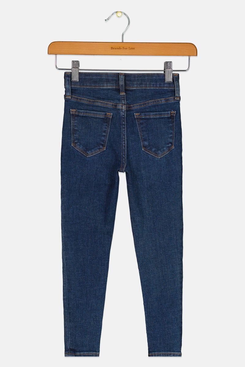 GAP جينز جاجينغ للبنات بخصر مرتفع يصل إلى الكاحل، أزرق - Image 2