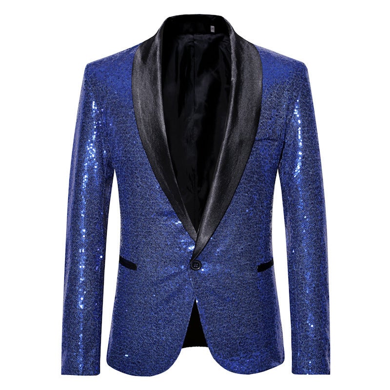 Sequined Personality Male Singer Dress Performance Golden Suit Jacket Host Nightclub Dj Clothing Studio Suit Male - Image 3