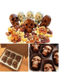Generic Silica Gel Skull Shaped Ice Cube Mold Black， Mold Skull 3D Flexible Silicone Ice Cube Molds Maker Tray, 4 Giant Skulls, Round Ice Cube Maker  - Image 5
