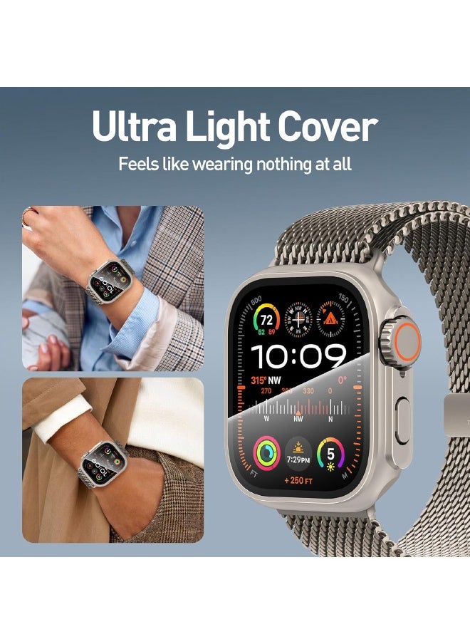 Generic - Case for Apple Watch Series 10 42mm with Tempered Glass Screen Protector, [Looks Like iWatch Ultra] Unique Design Hard PC Waterproof Case Cover for iWatch Series 10 (2024) 42mm, Titanium - Image 1