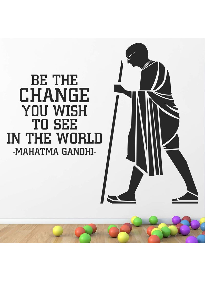 StickMe - StickMe 'Mahatma Gandhi - Father of Nation - Office - Motivational - Inspirational - Quotes - Creative - Colorful Wall Sticker' -SM775 (Multi Colour, Vinyl - 100cm X 85 cm) - Image 1
