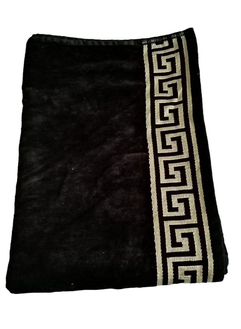 بشكير حمام قطن مقاس 70 * 150 سم باللون الاسود