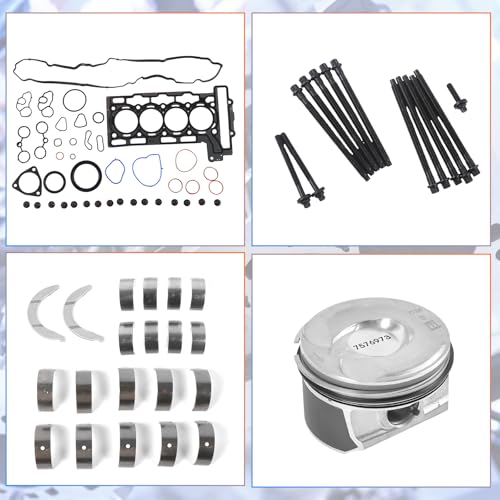 INGKAN N14 Engine Cylinder Head Gasket Rebuild Kit w/Pistons (STD) Fits for Mini R55 R56 R57 R58 R59 Clubman Cooper Cabrio 1.6L Turbo N14B16A N14B16C Engine OE 11127586908 11127595138 11127567877 - Image 4