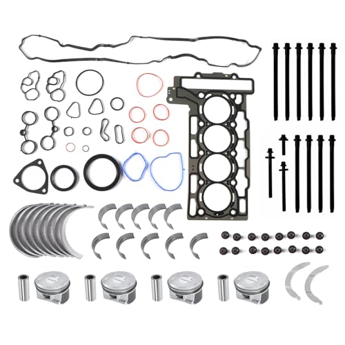 INGKAN N14 Engine Cylinder Head Gasket Rebuild Kit w/Pistons (STD) Fits for Mini R55 R56 R57 R58 R59 Clubman Cooper Cabrio 1.6L Turbo N14B16A N14B16C Engine OE 11127586908 11127595138 11127567877 - Image 1