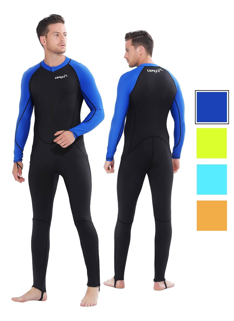 Copozz COPOZZ Diving Skin, Men Women Youth Thin Wetsuit Rash Guard- Full Body UV Protection - for Diving Snorkeling Surfing Spearfishing Sport Skin (Black/Navy-Blue, X-Large for Men)  - Image 1