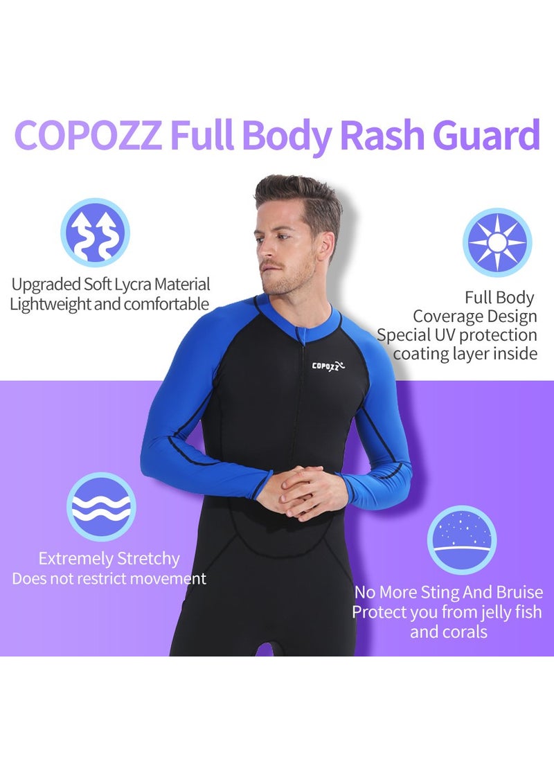 Copozz COPOZZ Diving Skin, Men Women Youth Thin Wetsuit Rash Guard- Full Body UV Protection - for Diving Snorkeling Surfing Spearfishing Sport Skin (Black/Navy-Blue, X-Large for Men)  - Image 4