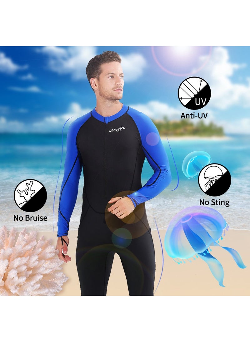 Copozz COPOZZ Diving Skin, Men Women Youth Thin Wetsuit Rash Guard- Full Body UV Protection - for Diving Snorkeling Surfing Spearfishing Sport Skin (Black/Navy-Blue, X-Large for Men)  - Image 5