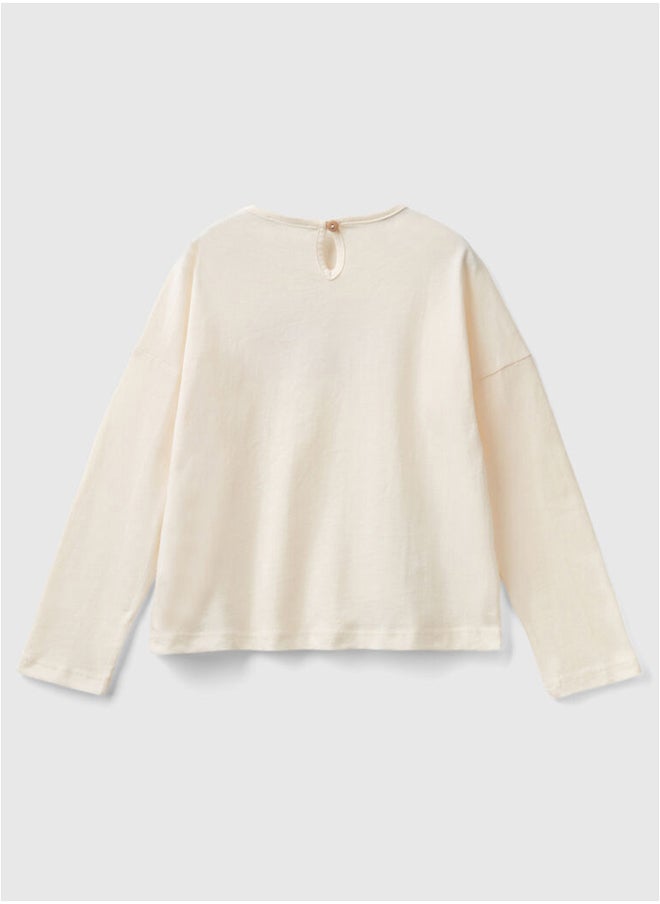Benetton - Printed Long Sleeve T-shirt - Image 1