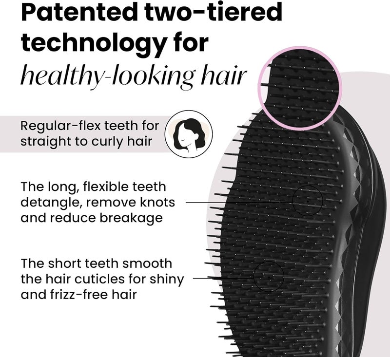 TANGLE TEEZER Wet & Dry Detangling Hairbrush for All Hair Types (Black) - Image 2