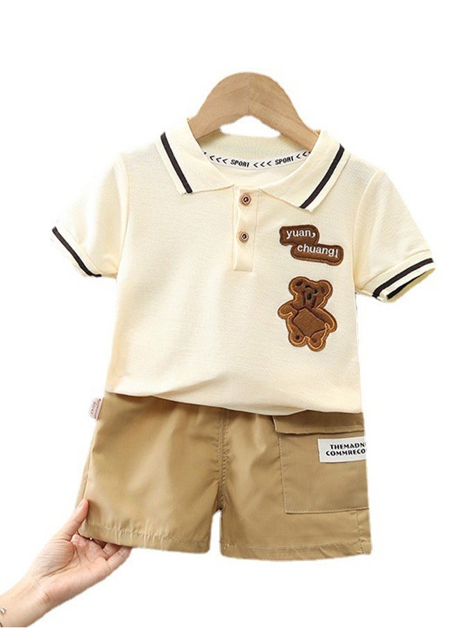 Generic - Boys Summer Outfits Short Sleeve T-Shirt & Shorts Sets, Playwear Clothes 2 Piece,Cute Cartoon Baby Boy Outfit Set Infant Toddler Tee Shirt Pants - Image 1