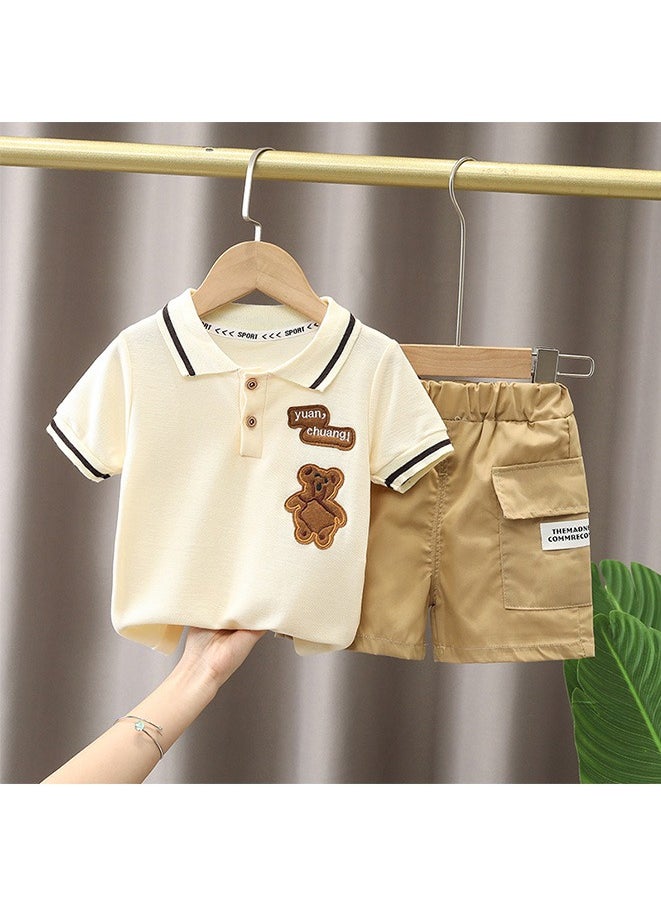 Generic - Boys Summer Outfits Short Sleeve T-Shirt & Shorts Sets, Playwear Clothes 2 Piece,Cute Cartoon Baby Boy Outfit Set Infant Toddler Tee Shirt Pants - Image 1