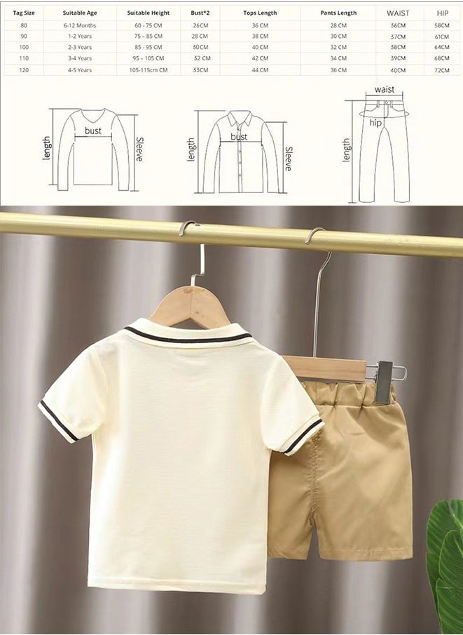 Generic - Boys Summer Outfits Short Sleeve T-Shirt & Shorts Sets, Playwear Clothes 2 Piece,Cute Cartoon Baby Boy Outfit Set Infant Toddler Tee Shirt Pants - Image 1