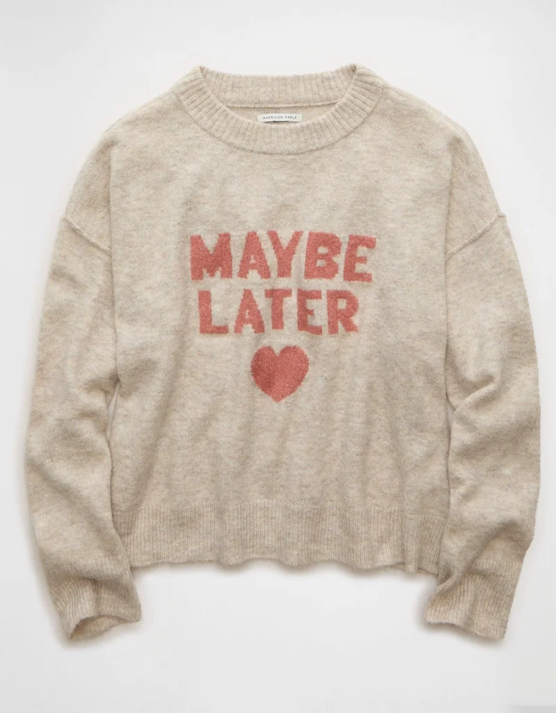 American Eagle  AE Whoa So Soft Valentine's Day Sweater for Women | Best Price UAE