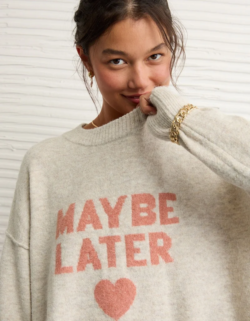 American Eagle  AE Whoa So Soft Valentine's Day Sweater for Women | Best Price UAE
