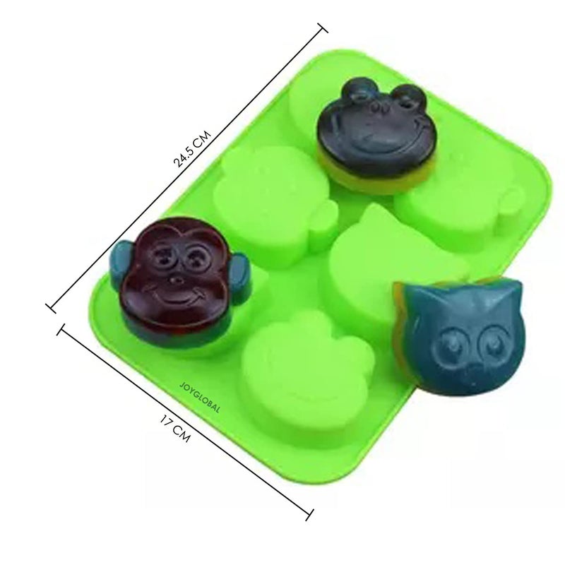 JoyGlobal Silicone 6 Cavity Monkey Frog Owl Shape Cake Muffin Soap Pudding Mould SoapWax Weight Approx 95 Grams - Image 2