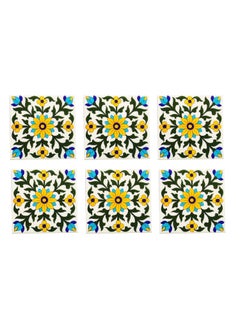 Shiv Kripa Blue Pottery Shiv Kripa Blue Art Pottery Traditional Handmade Decorative Ceramic Tiles 6 X 6 INCHPack of 6 Tiles 