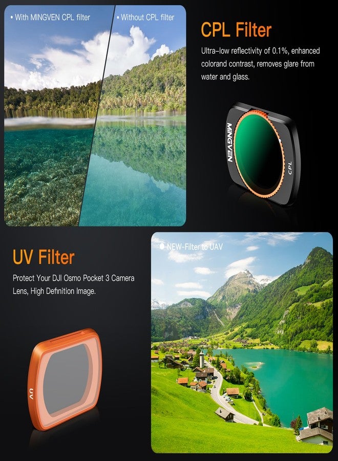 MINGVEN CPL Circular Polarizer Filter for DJI Osmo Pocket 3/Xtra Muse Camera, Magnetic Multi-Coated Filters for DJI Osmo Pocket 3 Creator Combo - Image 5