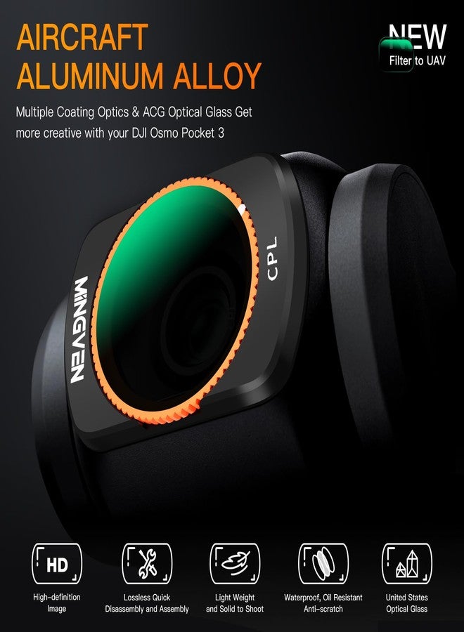 MINGVEN CPL Circular Polarizer Filter for DJI Osmo Pocket 3/Xtra Muse Camera, Magnetic Multi-Coated Filters for DJI Osmo Pocket 3 Creator Combo - Image 2