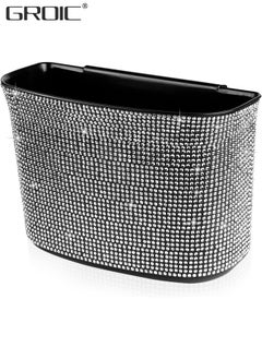 GROIC Car Trash Can, Bling Hanging Trash Bin, Crystals Car Garbage Can, Dimand Dustbin Container with Clip for Car, Office, Kitchen, Bedroom  - Image 1