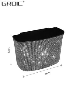 GROIC Car Trash Can, Bling Hanging Trash Bin, Crystals Car Garbage Can, Dimand Dustbin Container with Clip for Car, Office, Kitchen, Bedroom  - Image 5