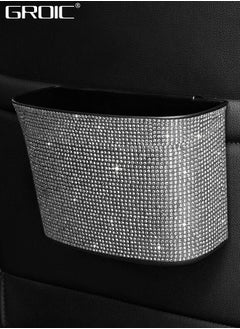 GROIC Car Trash Can, Bling Hanging Trash Bin, Crystals Car Garbage Can, Dimand Dustbin Container with Clip for Car, Office, Kitchen, Bedroom  - Image 3