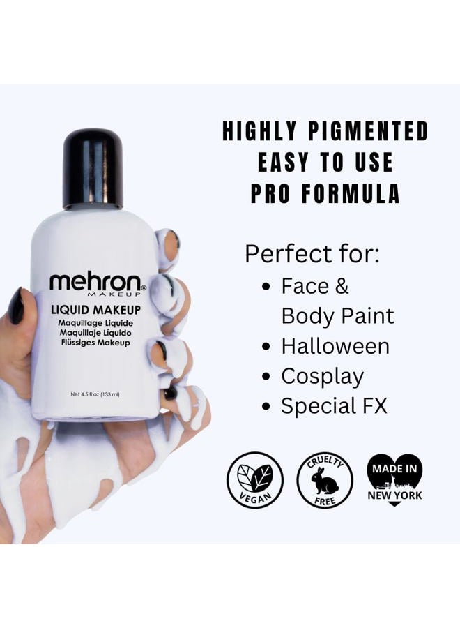 mehron طلاء وجه وجسم سائل للمكياج (4.5 أونصة) (أبيض ضوء القمر) - Image 2