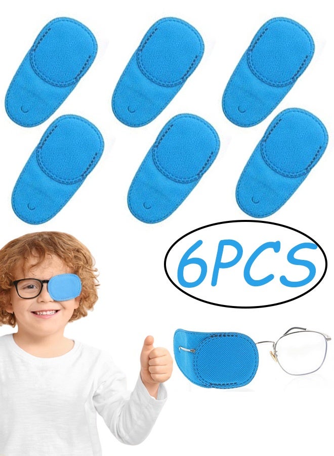 6 Pieces Eye Patches for Kids Girls Boys Medical Eye Patch for Glasses Lazy Eye Patch Full Coverage Treat Lazy Eye Amblyopia Strabismus  After Surgery for Left or Right Eyes,Blue - Image 1